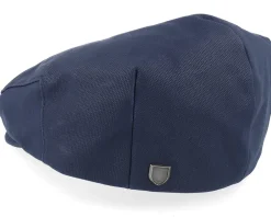 Flat Caps-Brixton Hooligan Snap Cap Washed Navy Flat Cap -
