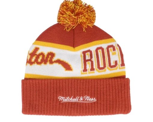 Outlet Mitchell & Ness Houston Rockets Block Sweep Knit Hwc Pom - Red