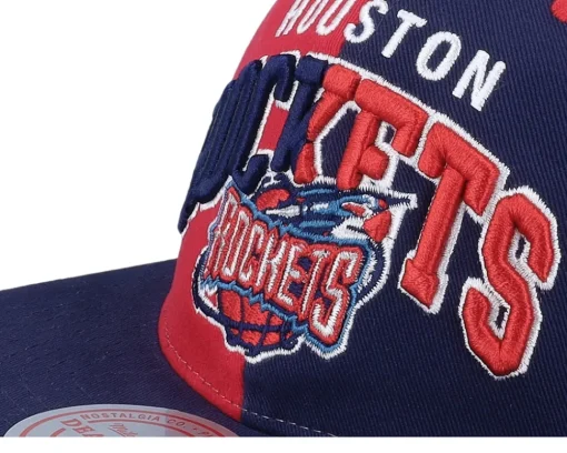 Snapback-Mitchell & Ness Houston Rockets Pinwheel Of Fortune Navy/Red Snapback - Red, Blue