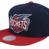 Snapback-Mitchell & Ness Houston Rockets Team 2 Tone 2.0 Navy/Red Snapback - Blue