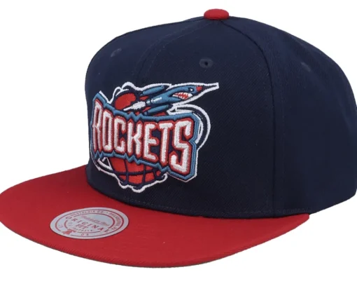 Snapback-Mitchell & Ness Houston Rockets Team 2 Tone 2.0 Navy/Red Snapback - Blue