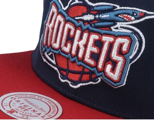 Snapback-Mitchell & Ness Houston Rockets Team 2 Tone 2.0 Navy/Red Snapback - Blue
