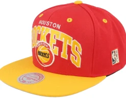 Snapback-Mitchell & Ness Houston Rockets Team Arch Red/Yellow Snapback -