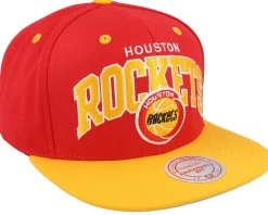 Snapback-Mitchell & Ness Houston Rockets Team Arch Red/Yellow Snapback -