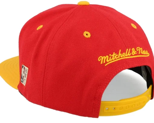 Snapback-Mitchell & Ness Houston Rockets Team Arch Red/Yellow Snapback -