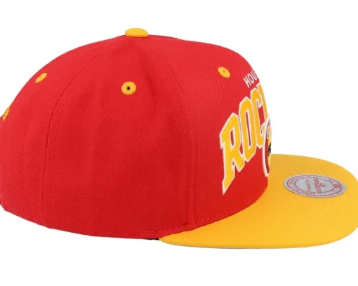 Snapback-Mitchell & Ness Houston Rockets Team Arch Red/Yellow Snapback -