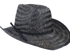 Hot Brixton Houston Straw Cowboy Black Straw Hat -