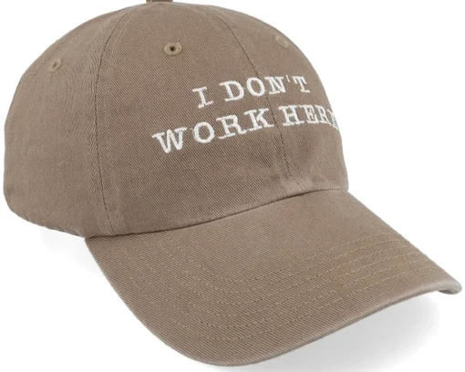 Dad Cap-Iconic I Dont Work Here Driftwood Dad Cap - Beige