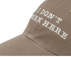 Dad Cap-Iconic I Dont Work Here Driftwood Dad Cap - Beige