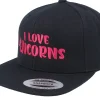 Snapback-Unicorns I Love Black Snapback -