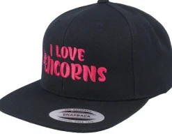 Snapback-Unicorns I Love Black Snapback -