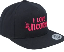 Snapback-Unicorns I Love Black Snapback -