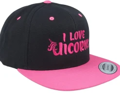Snapback-Unicorns I Love Black/Neon Pink Snapback -