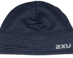 Sport Beanies-2XU Ignition Midnight/Silver Reflective Beanie - Blue