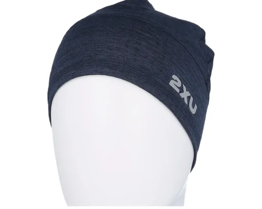 Sport Beanies-2XU Ignition Midnight/Silver Reflective Beanie - Blue
