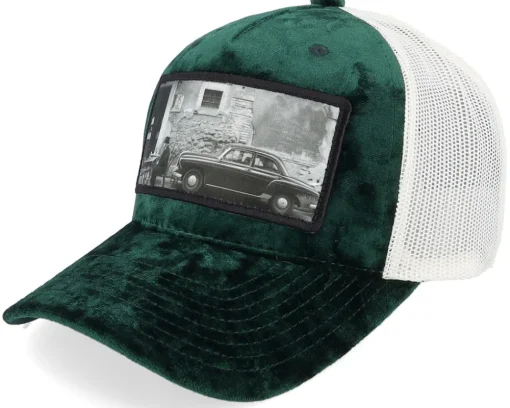Trucker-Calza Pennello Italy Street And Classic Car Velvet /Ivory A-Frame Trucker - Green