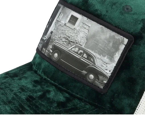 Trucker-Calza Pennello Italy Street And Classic Car Velvet /Ivory A-Frame Trucker - Green
