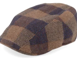 Clearance Stetson Ivy Cap Check Wool Brown Flat Cap -