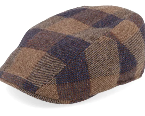 Clearance Stetson Ivy Cap Check Wool Brown Flat Cap -