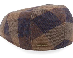 Clearance Stetson Ivy Cap Check Wool Brown Flat Cap -