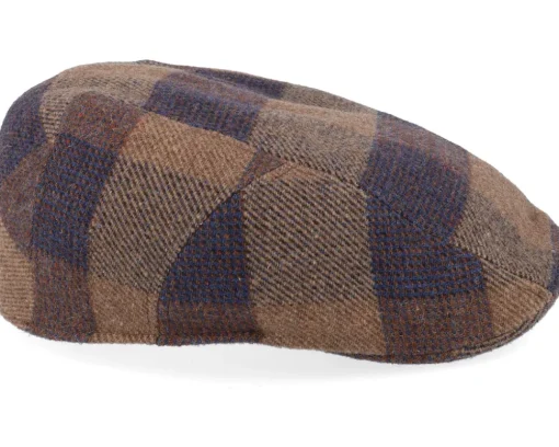 Clearance Stetson Ivy Cap Check Wool Brown Flat Cap -