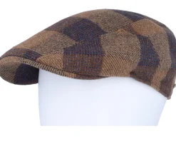 Clearance Stetson Ivy Cap Check Wool Brown Flat Cap -