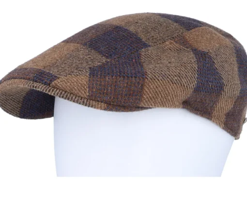 Clearance Stetson Ivy Cap Check Wool Brown Flat Cap -
