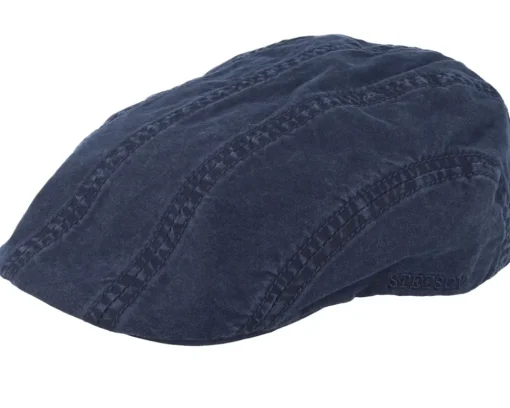 Organic Caps-Stetson Ivy Cap Delave Organic Cotton Navy Flat Cap -