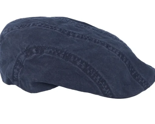 Organic Caps-Stetson Ivy Cap Delave Organic Cotton Navy Flat Cap -