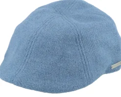 Sale Seeberger Ivy Cap In Wool-mix Fabric Blue Flat Cap -