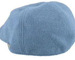 Sale Seeberger Ivy Cap In Wool-mix Fabric Blue Flat Cap -