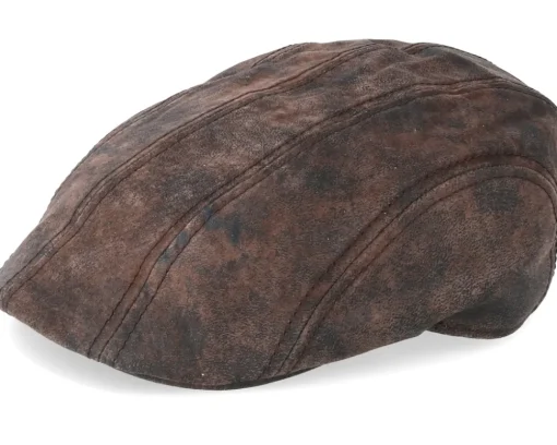 Flat Caps-Stetson Ivy Cap Pigskin Dark Brown Flat Cap -