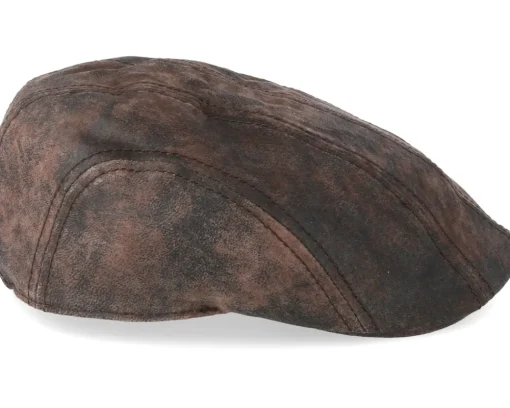 Flat Caps-Stetson Ivy Cap Pigskin Dark Brown Flat Cap -
