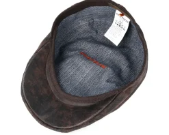 Flat Caps-Stetson Ivy Cap Pigskin Dark Brown Flat Cap -