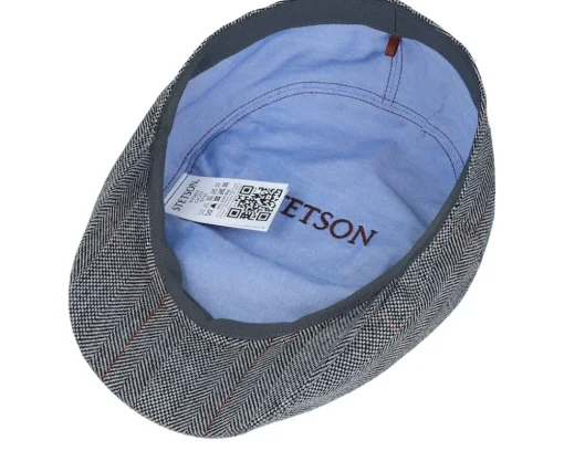 Online Stetson Ivy Cap Silk Black Herringbone Flat Cap -