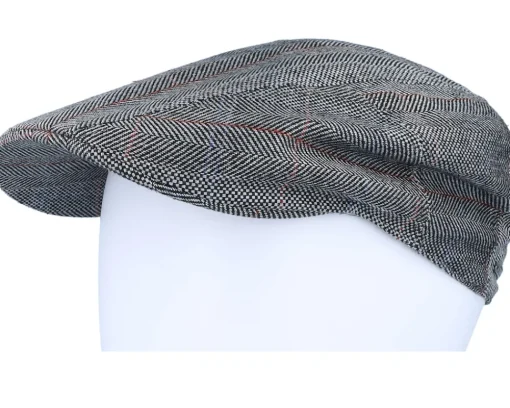 Online Stetson Ivy Cap Silk Black Herringbone Flat Cap -