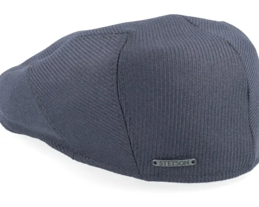 Flat Caps-Stetson Ivy Cap Wool Twill Charcoal Flat Cap -