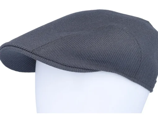 Flat Caps-Stetson Ivy Cap Wool Twill Charcoal Flat Cap -