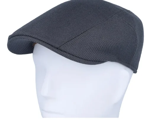 Flat Caps-Stetson Ivy Cap Wool Twill Charcoal Flat Cap -