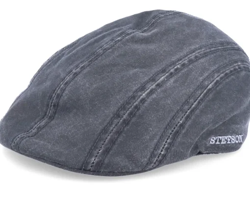 Fashion Stetson Ivy CO/PE Ear Flap Black Flat Cap -