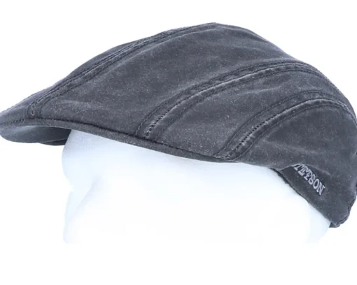 Fashion Stetson Ivy CO/PE Ear Flap Black Flat Cap -