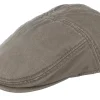 Flat Caps-Stetson Ivy Cotton Dark Beige Flat Cap -