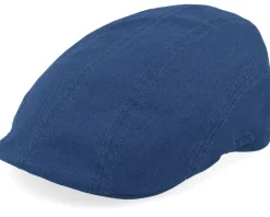 Flat Caps-Stetson Ivy Cotton Twill Blue Flat Cap -
