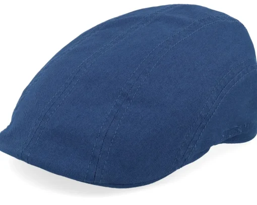 Flat Caps-Stetson Ivy Cotton Twill Blue Flat Cap -