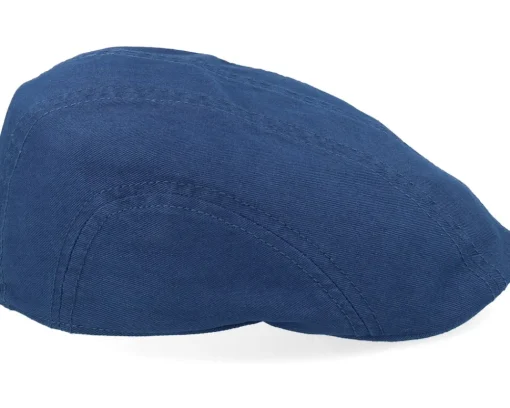 Flat Caps-Stetson Ivy Cotton Twill Blue Flat Cap -