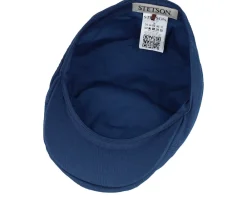 Flat Caps-Stetson Ivy Cotton Twill Blue Flat Cap -
