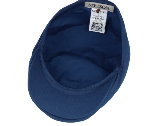 Flat Caps-Stetson Ivy Cotton Twill Blue Flat Cap -
