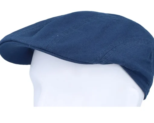 Flat Caps-Stetson Ivy Cotton Twill Blue Flat Cap -