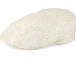 Flat Caps-Stetson Ivy Linen Beige Flat Cap -