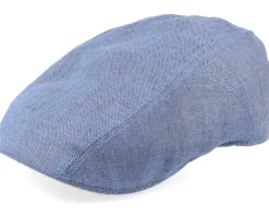 Fashion Stetson Ivy Linen Blue Flat Cap -